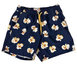 J. Crew Navy Tropical Floral Swim Trunks size Small